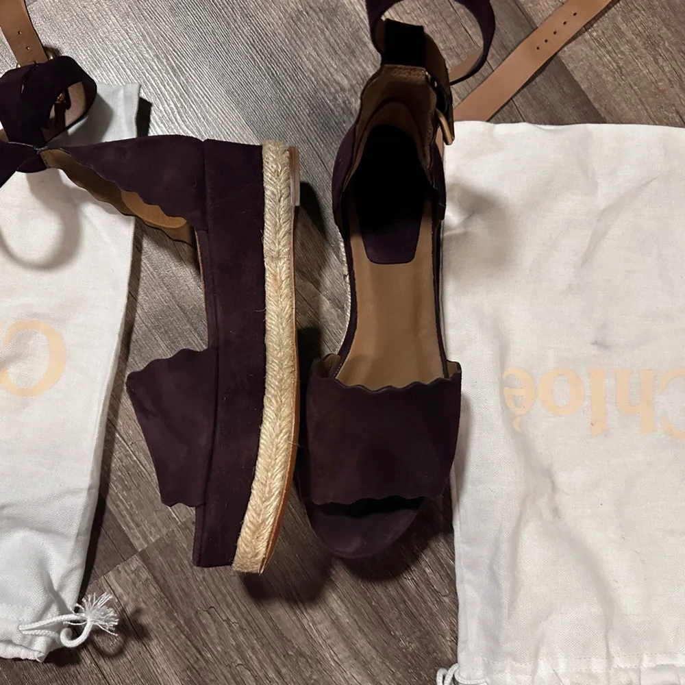 Authentic CHLOE Suede Wedge Espadrilles 💃🏻🌹🍷 - Picture 8 of 16